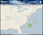 Tropical Storm Chris forecast track map as of National Hurricane Center discussion number 7