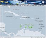 Tropical Storm Bret forecast track map as of National Hurricane Center discussion number 20
