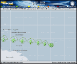 Tropical Storm Bret forecast track map as of National Hurricane Center discussion number 8