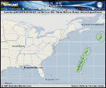 Tropical Storm COLIN forecast track map as of National Hurricane Center discussion number 13