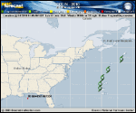 Tropical Depression COLIN forecast track map as of National Hurricane Center discussion number 19
