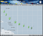 Tropical Depression FOUR forecast track map as of National Hurricane Center discussion number 1