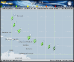 Tropical Depression FOUR forecast track map as of National Hurricane Center discussion number 3