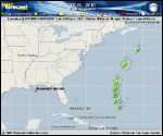 Tropical Storm COLIN forecast track map as of National Hurricane Center discussion number 7