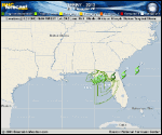 Tropical Storm DEBBY forecast track map as of National Hurricane Center discussion number 11