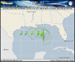 Tropical Storm DEBBY forecast track map as of National Hurricane Center discussion number 1