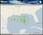 Tropical Storm DEBBY forecast track map as of National Hurricane Center discussion number 2