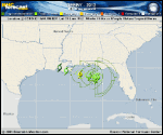 Tropical Storm DEBBY forecast track map as of National Hurricane Center discussion number 5
