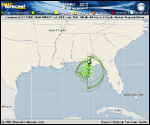 Tropical Storm DEBBY forecast track map as of National Hurricane Center discussion number 7