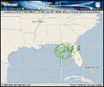 Tropical Storm DEBBY forecast track map as of National Hurricane Center discussion number 9