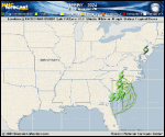 Tropical Storm Debby forecast track map as of National Hurricane Center discussion number 18