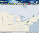 Tropical Depression  forecast track map as of National Hurricane Center discussion number 30