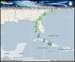 Tropical Depression Four forecast track map as of National Hurricane Center discussion number 3