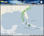 Tropical Depression Four forecast track map as of National Hurricane Center discussion number 4