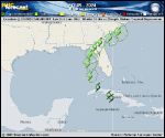 Tropical Depression Four forecast track map as of National Hurricane Center discussion number 5