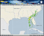 Tropical Storm Debby forecast track map as of National Hurricane Center discussion number 9