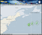 Tropical Storm Dexter forecast track map as of National Hurricane Center discussion number 10
