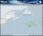 Tropical Storm Dexter forecast track map as of National Hurricane Center discussion number 14