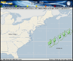 Tropical Storm Dexter forecast track map as of National Hurricane Center discussion number 3