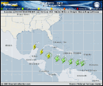 Tropical Storm ERNESTO forecast track map as of National Hurricane Center discussion number 10
