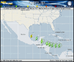 Tropical Storm ERNESTO forecast track map as of National Hurricane Center discussion number 16