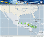 Tropical Storm ERNESTO forecast track map as of National Hurricane Center discussion number 18