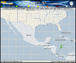 Tropical Storm ERNESTO forecast track map as of National Hurricane Center discussion number 19