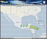 Tropical Storm ERNESTO forecast track map as of National Hurricane Center discussion number 20