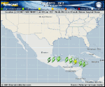 Tropical Storm ERNESTO forecast track map as of National Hurricane Center discussion number 22
