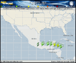 Tropical Storm ERNESTO forecast track map as of National Hurricane Center discussion number 23