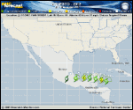 Tropical Storm ERNESTO forecast track map as of National Hurricane Center discussion number 24