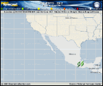 Tropical Storm ERNESTO forecast track map as of National Hurricane Center discussion number 35