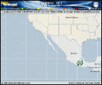 Tropical Depression ERNESTO forecast track map as of National Hurricane Center discussion number 36