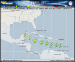Tropical Storm ERNESTO forecast track map as of National Hurricane Center discussion number 9