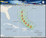 Hurricane Erin forecast track map as of National Hurricane Center discussion number 26