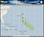 Hurricane DANIELLE forecast track map as of National Hurricane Center discussion number 16