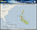 Hurricane DANIELLE forecast track map as of National Hurricane Center discussion number 19
