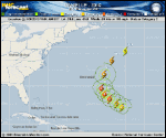 Hurricane DANIELLE forecast track map as of National Hurricane Center discussion number 20