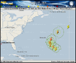Hurricane DANIELLE forecast track map as of National Hurricane Center discussion number 22