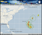 Hurricane DANIELLE forecast track map as of National Hurricane Center discussion number 23