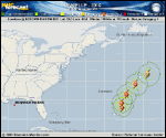 Hurricane DANIELLE forecast track map as of National Hurricane Center discussion number 27
