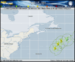 Hurricane DANIELLE forecast track map as of National Hurricane Center discussion number 33
