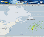 Hurricane DANIELLE forecast track map as of National Hurricane Center discussion number 34