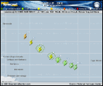 Tropical Storm DANIELLE forecast track map as of National Hurricane Center discussion number 6