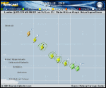 Tropical Storm DANIELLE forecast track map as of National Hurricane Center discussion number 7