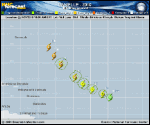 Tropical Storm DANIELLE forecast track map as of National Hurricane Center discussion number 8