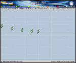 Tropical Depression  forecast track map as of National Hurricane Center discussion number 11