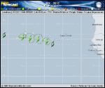 Tropical Depression SIX forecast track map as of National Hurricane Center discussion number 1