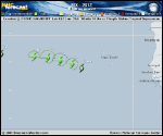 Tropical Depression SIX forecast track map as of National Hurricane Center discussion number 2