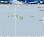 Tropical Storm FLORENCE forecast track map as of National Hurricane Center discussion number 3